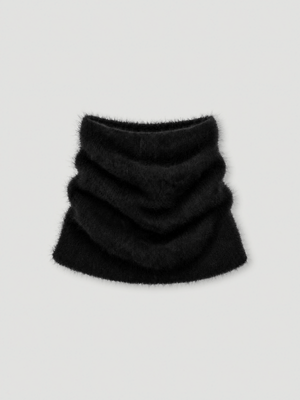 litha neck warmer - Brushed cashmere - black