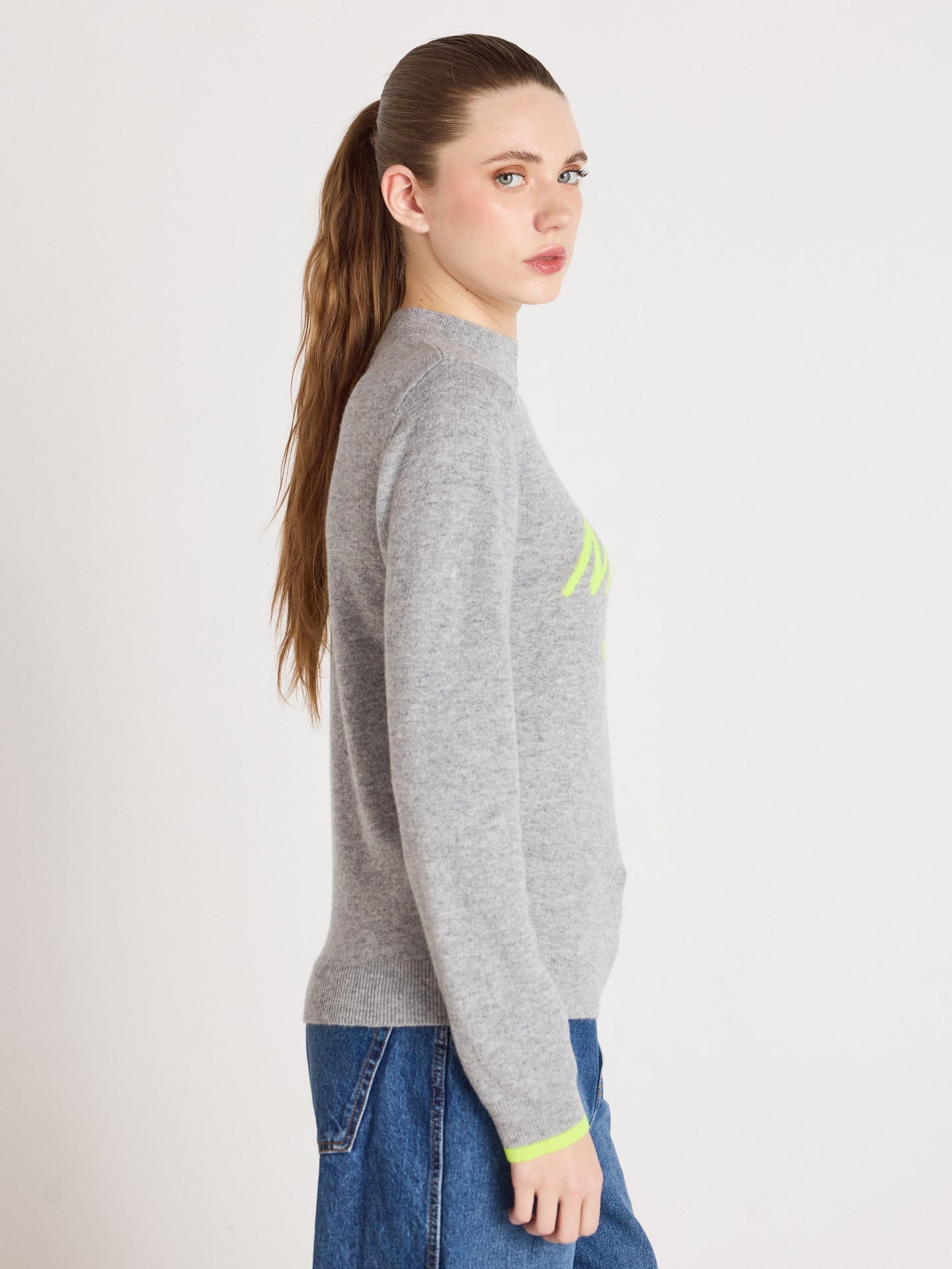 lover - Trui 100% kasjmier - lime neon