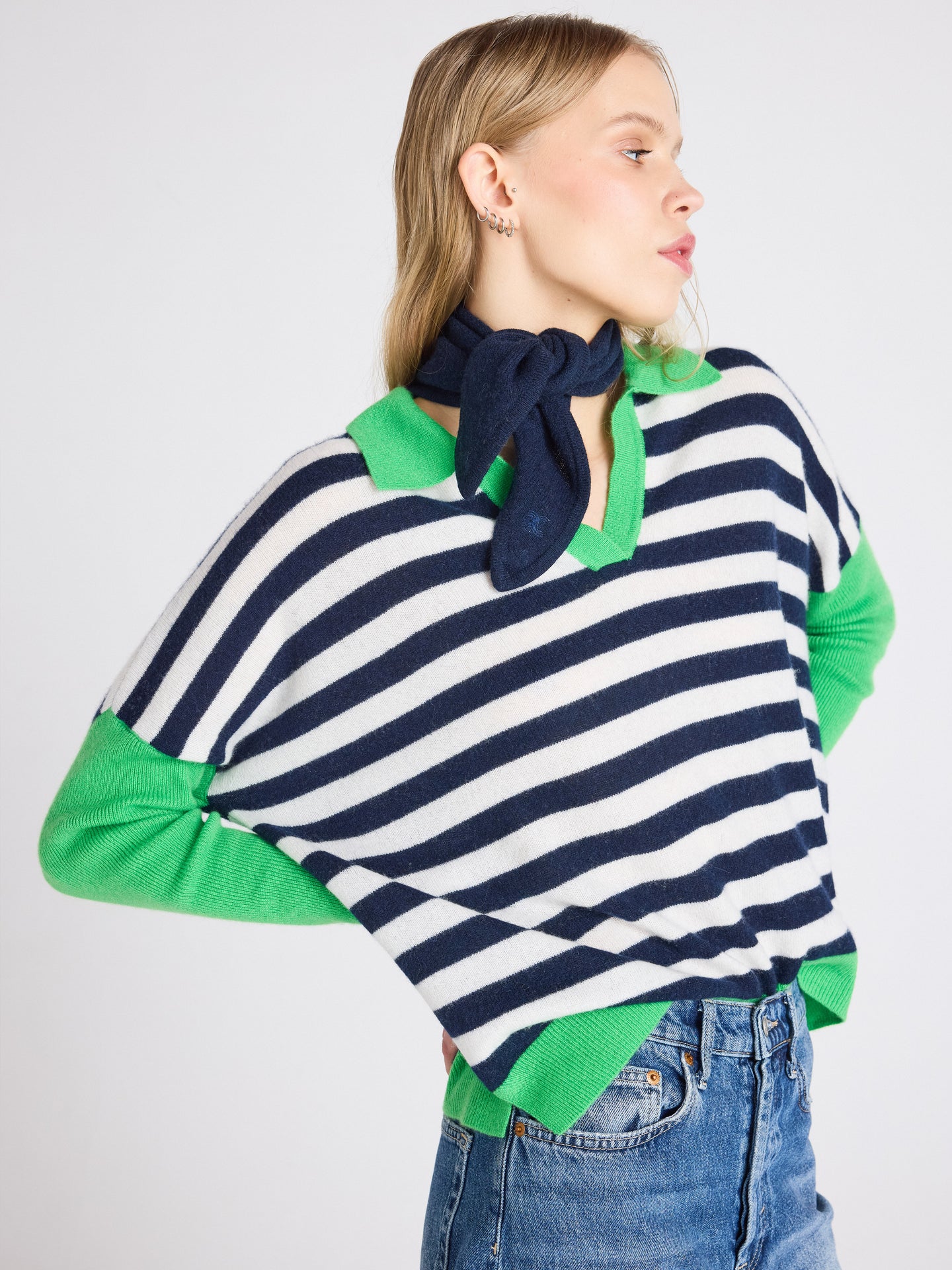 pull poncho toni - cachemire - navy