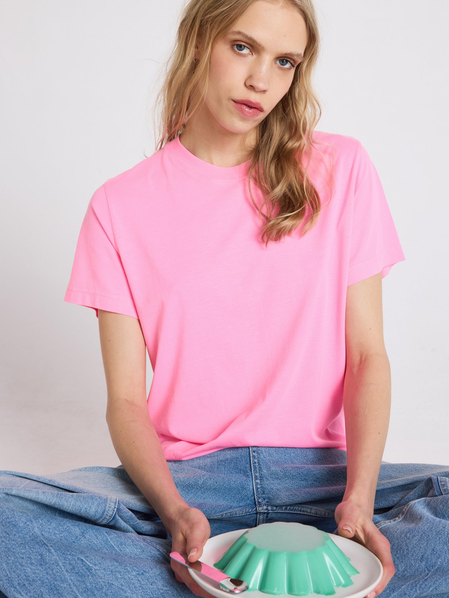 t-shirt nina - lyocell coton - bubble gum neon