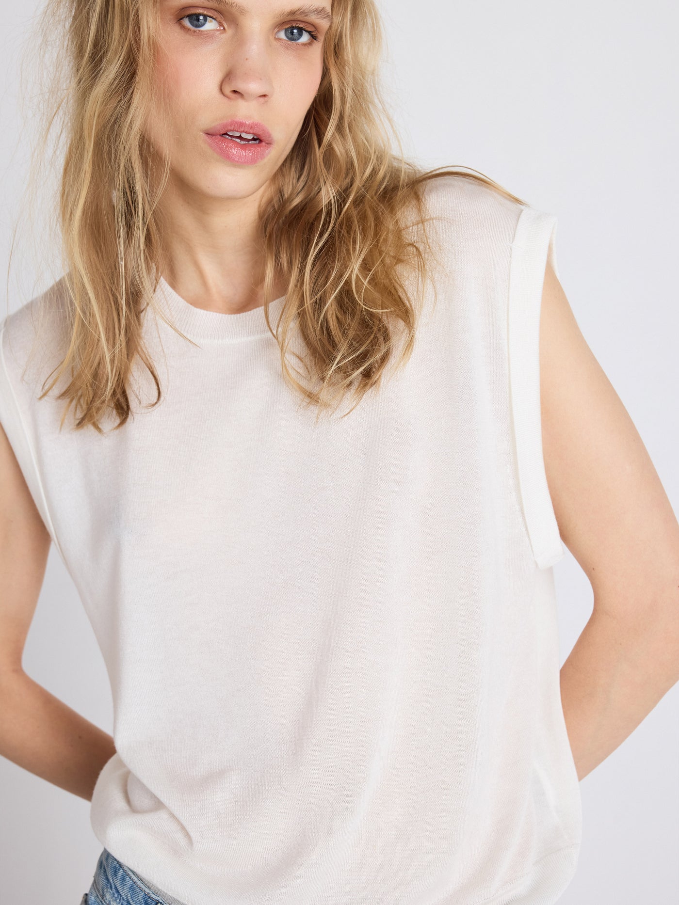 t-shirt naomi - lyocell cachemire - white