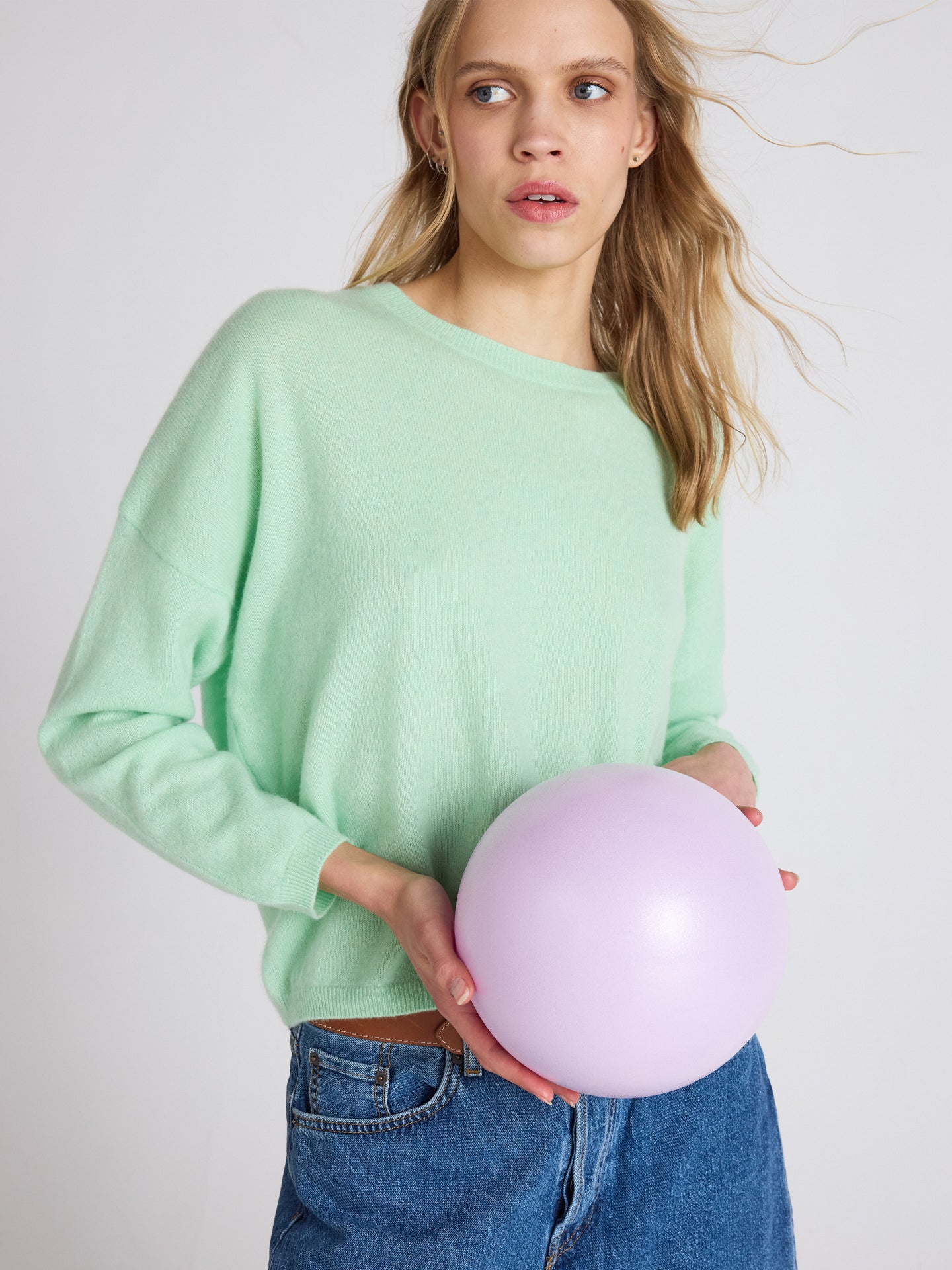 kaira sweater - cashmere - pastel green