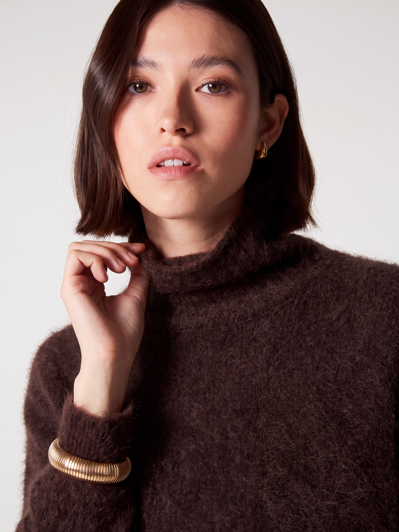 pull solange - Cachemire brossé - brownie